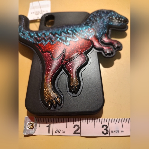 NEW COACH Dinosaur T-Rex Glitter Phone case NWT Rexy iPhone XR - Picture 7 of 11